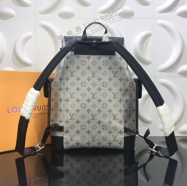 LV包 lv男雙肩背包 N41379銀花配黑花 Christopher小號雙肩包  ydh3518